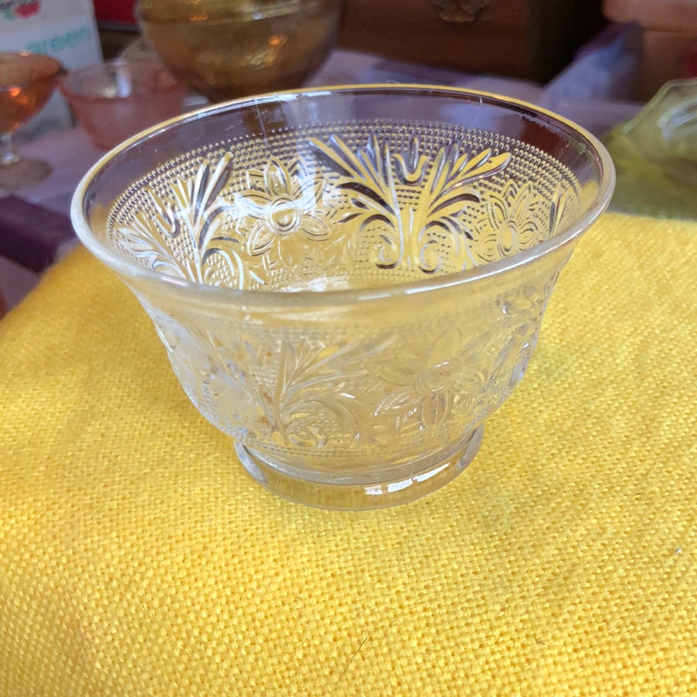 Vintage depression glass sherbet dish
